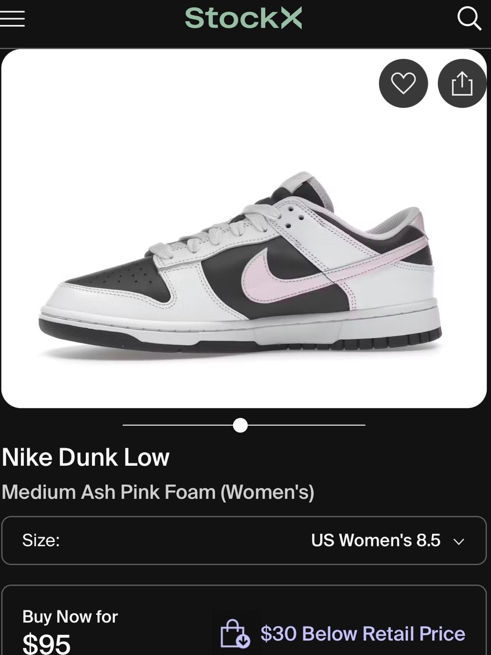 Nike Dunk Low Women's — Black, White & Light Pink